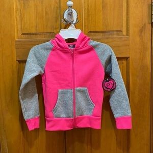 NWT Diva Girls 4/5 (XS) Pink and Grey Zip-Up Hoodie